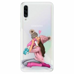 Odolné silikonové pouzdro iSaprio - Kissing Mom - Brunette and Girl - Samsung Galaxy A30s obraz