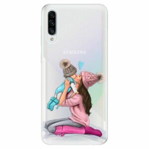 Odolné silikonové pouzdro iSaprio - Kissing Mom - Brunette and Boy - Samsung Galaxy A30s obraz