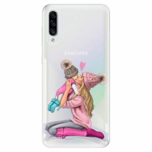 Odolné silikonové pouzdro iSaprio - Kissing Mom - Blond and Girl - Samsung Galaxy A30s obraz