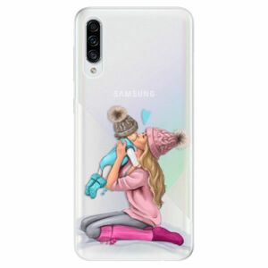 Odolné silikonové pouzdro iSaprio - Kissing Mom - Blond and Boy - Samsung Galaxy A30s obraz