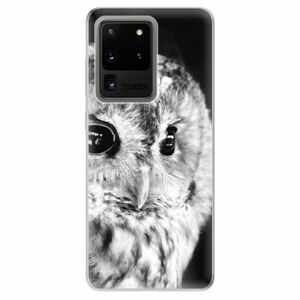 Odolné silikonové pouzdro iSaprio - BW Owl - Samsung Galaxy S20 Ultra obraz