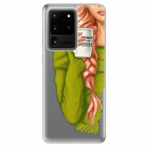 Odolné silikonové pouzdro iSaprio - My Coffe and Redhead Girl - Samsung Galaxy S20 Ultra obraz