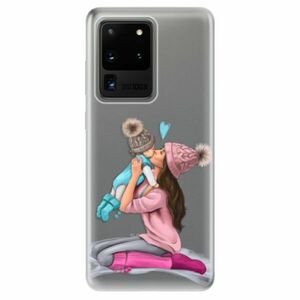 Odolné silikonové pouzdro iSaprio - Kissing Mom - Brunette and Boy - Samsung Galaxy S20 Ultra obraz