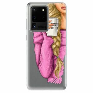 Odolné silikonové pouzdro iSaprio - My Coffe and Blond Girl - Samsung Galaxy S20 Ultra obraz