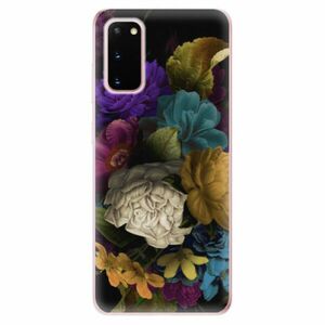 Odolné silikonové pouzdro iSaprio - Dark Flowers - Samsung Galaxy S20 obraz