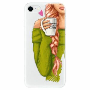 Odolné silikonové pouzdro iSaprio - My Coffe and Redhead Girl - iPhone SE 2020 obraz