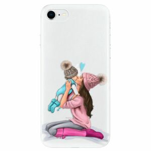 Odolné silikonové pouzdro iSaprio - Kissing Mom - Brunette and Boy - iPhone SE 2020 obraz