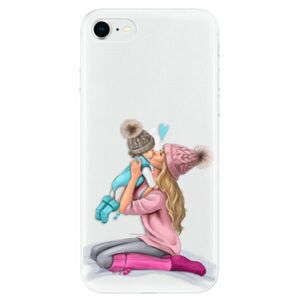 Odolné silikonové pouzdro iSaprio - Kissing Mom - Blond and Boy - iPhone SE 2020 obraz