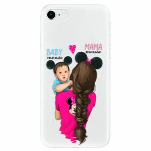 Odolné silikonové pouzdro iSaprio - Mama Mouse Brunette and Boy - iPhone SE 2020 obraz