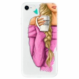 Odolné silikonové pouzdro iSaprio - My Coffe and Blond Girl - iPhone SE 2020 obraz