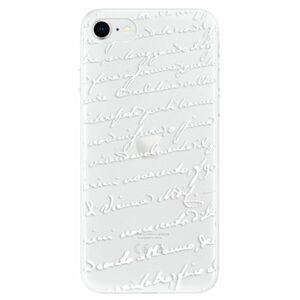 Odolné silikonové pouzdro iSaprio - Handwriting 01 - white - iPhone SE 2020 obraz