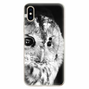 Odolné silikonové pouzdro iSaprio - BW Owl - iPhone XS obraz