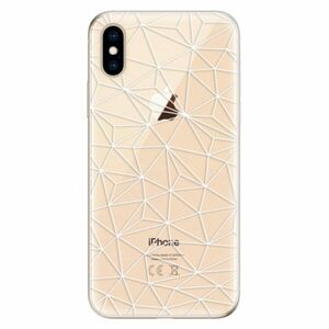 Odolné silikonové pouzdro iSaprio - Abstract Triangles 03 - white - iPhone XS obraz