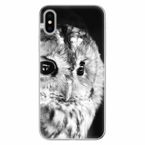 Odolné silikonové pouzdro iSaprio - BW Owl - iPhone X obraz
