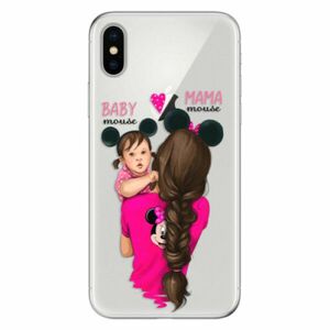 Odolné silikonové pouzdro iSaprio - Mama Mouse Brunette and Girl - iPhone X obraz
