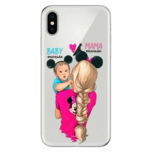 Odolné silikonové pouzdro iSaprio - Mama Mouse Blonde and Boy - iPhone X obraz