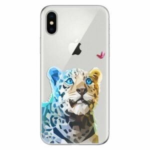 Odolné silikonové pouzdro iSaprio - Leopard With Butterfly - iPhone X obraz
