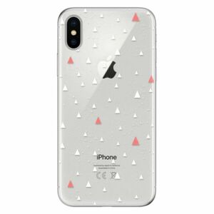 Odolné silikonové pouzdro iSaprio - Abstract Triangles 02 - white - iPhone X obraz