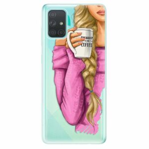 Odolné silikonové pouzdro iSaprio - My Coffe and Blond Girl - Samsung Galaxy A71 obraz
