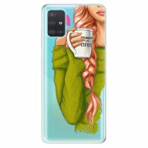 Odolné silikonové pouzdro iSaprio - My Coffe and Redhead Girl - Samsung Galaxy A51 obraz