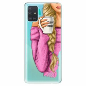 Odolné silikonové pouzdro iSaprio - My Coffe and Blond Girl - Samsung Galaxy A51 obraz