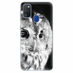 Odolné silikonové pouzdro iSaprio - BW Owl - Samsung Galaxy M21 obraz
