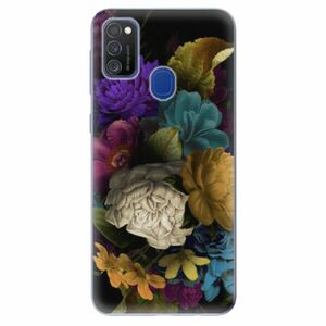 Odolné silikonové pouzdro iSaprio - Dark Flowers - Samsung Galaxy M21 obraz