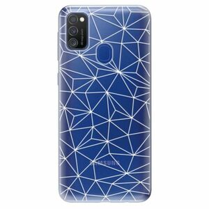 Odolné silikonové pouzdro iSaprio - Abstract Triangles 03 - white - Samsung Galaxy M21 obraz