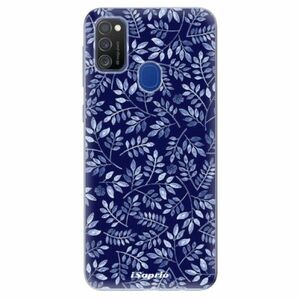 Odolné silikonové pouzdro iSaprio - Blue Leaves 05 - Samsung Galaxy M21 obraz