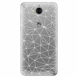 Odolné silikonové pouzdro iSaprio - Abstract Triangles 03 - white - Huawei Y5 2017 / Y6 2017 obraz
