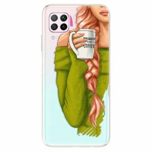 Odolné silikonové pouzdro iSaprio - My Coffe and Redhead Girl - Huawei P40 Lite obraz