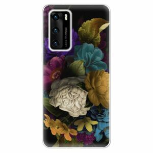 Odolné silikonové pouzdro iSaprio - Dark Flowers - Huawei P40 obraz