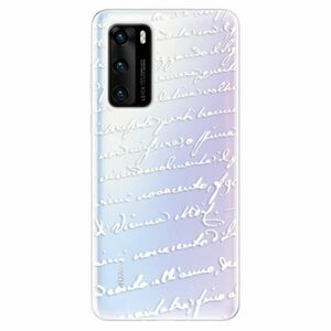 Odolné silikonové pouzdro iSaprio - Handwriting 01 - white - Huawei P40 obraz