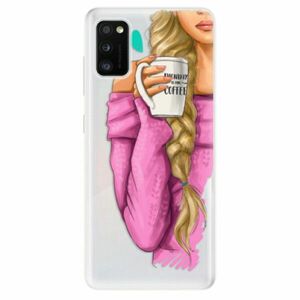 Odolné silikonové pouzdro iSaprio - My Coffe and Blond Girl - Samsung Galaxy A41 obraz