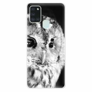 Odolné silikonové pouzdro iSaprio - BW Owl - Samsung Galaxy A21s obraz