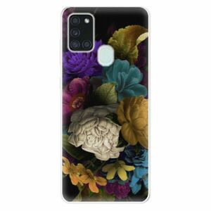 Odolné silikonové pouzdro iSaprio - Dark Flowers - Samsung Galaxy A21s obraz