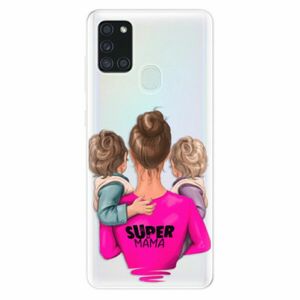 Odolné silikonové pouzdro iSaprio - Super Mama - Two Boys - Samsung Galaxy A21s obraz