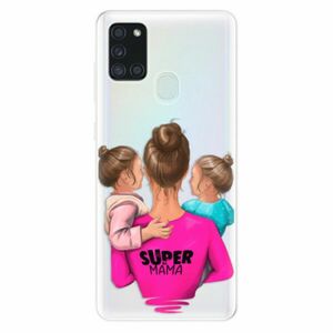 Odolné silikonové pouzdro iSaprio - Super Mama - Two Girls - Samsung Galaxy A21s obraz