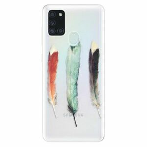 Odolné silikonové pouzdro iSaprio - Three Feathers - Samsung Galaxy A21s obraz