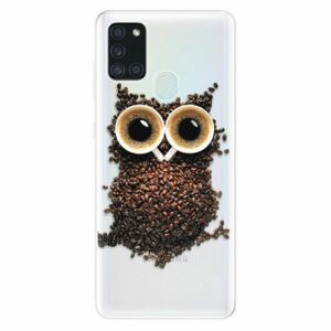 Odolné silikonové pouzdro iSaprio - Owl And Coffee - Samsung Galaxy A21s obraz