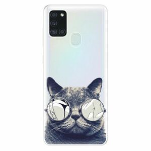 Odolné silikonové pouzdro iSaprio - Crazy Cat 01 - Samsung Galaxy A21s obraz