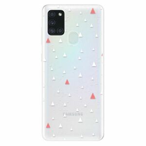 Odolné silikonové pouzdro iSaprio - Abstract Triangles 02 - white - Samsung Galaxy A21s obraz