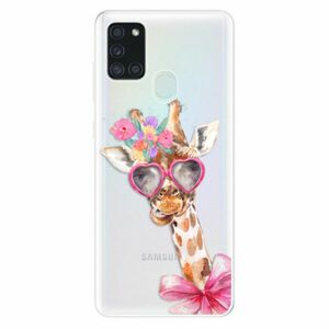 Odolné silikonové pouzdro iSaprio - Lady Giraffe - Samsung Galaxy A21s obraz
