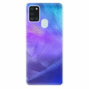 Odolné silikonové pouzdro iSaprio - Purple Feathers - Samsung Galaxy A21s obraz