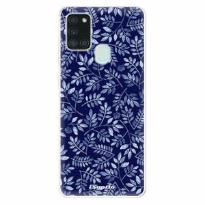 Odolné silikonové pouzdro iSaprio - Blue Leaves 05 - Samsung Galaxy A21s obraz