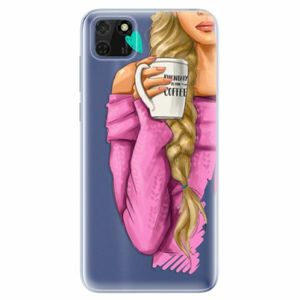 Odolné silikonové pouzdro iSaprio - My Coffe and Blond Girl - Huawei Y5p obraz