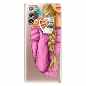 Odolné silikonové pouzdro iSaprio - My Coffe and Blond Girl - Samsung Galaxy Note 20 obraz