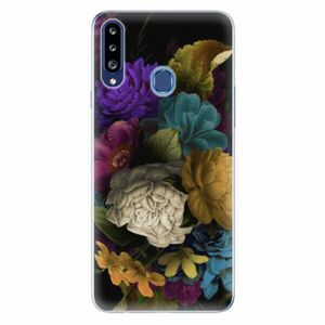Odolné silikonové pouzdro iSaprio - Dark Flowers - Samsung Galaxy A20s obraz