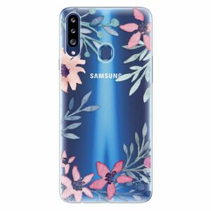 Odolné silikonové pouzdro iSaprio - Leaves and Flowers - Samsung Galaxy A20s obraz