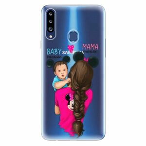 Odolné silikonové pouzdro iSaprio - Mama Mouse Brunette and Boy - Samsung Galaxy A20s obraz
